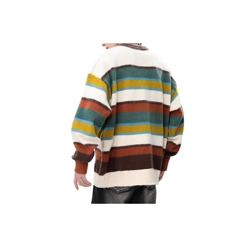 Retro Contrast Color Polyester Sweatshirt-3