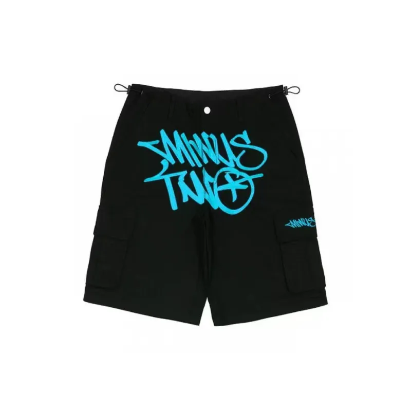 Retro Two Pockets High Waisted Straight Shorts-2