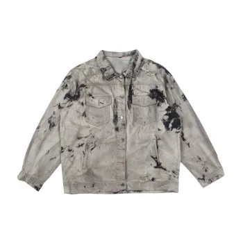Homemade Tie Dye Loose Hip Hop Denim Jacket