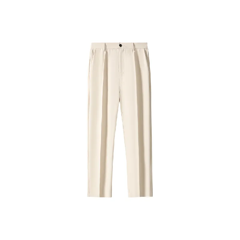 Basics Loose Polyester Casual Pants-3