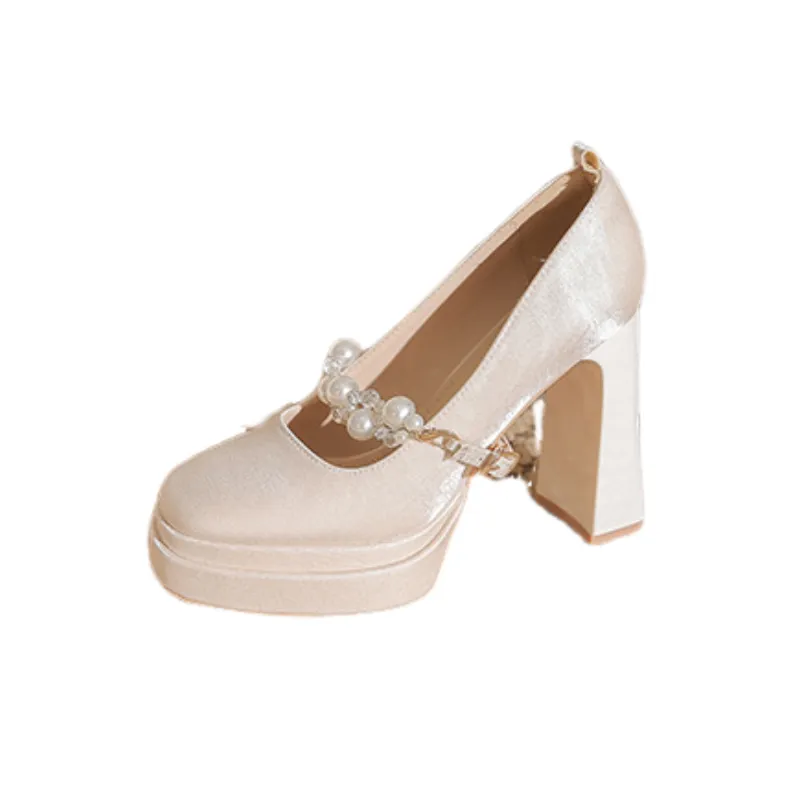 Fashionable Pearls High Heels-0