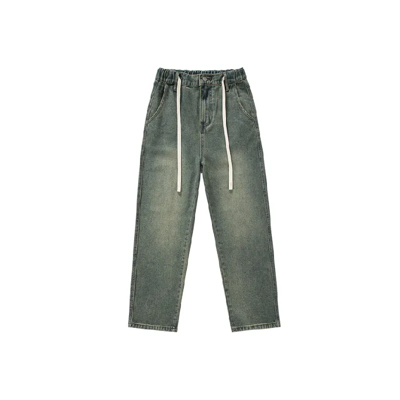 Straight Leg Casual Jeans-0