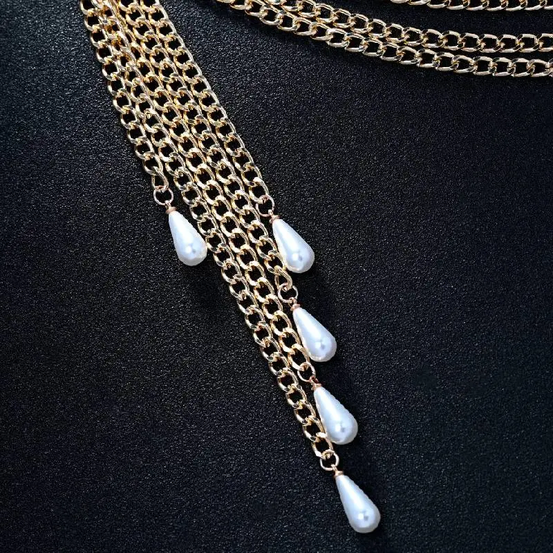 Fashionable Pearls Waist Chain Women-2