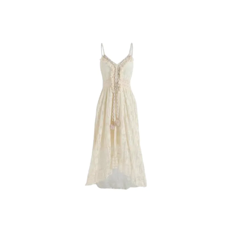 Plain Elegant Lace Slip Dress Women-6