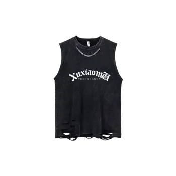 Distressed Washed Cotton Versatile Vest