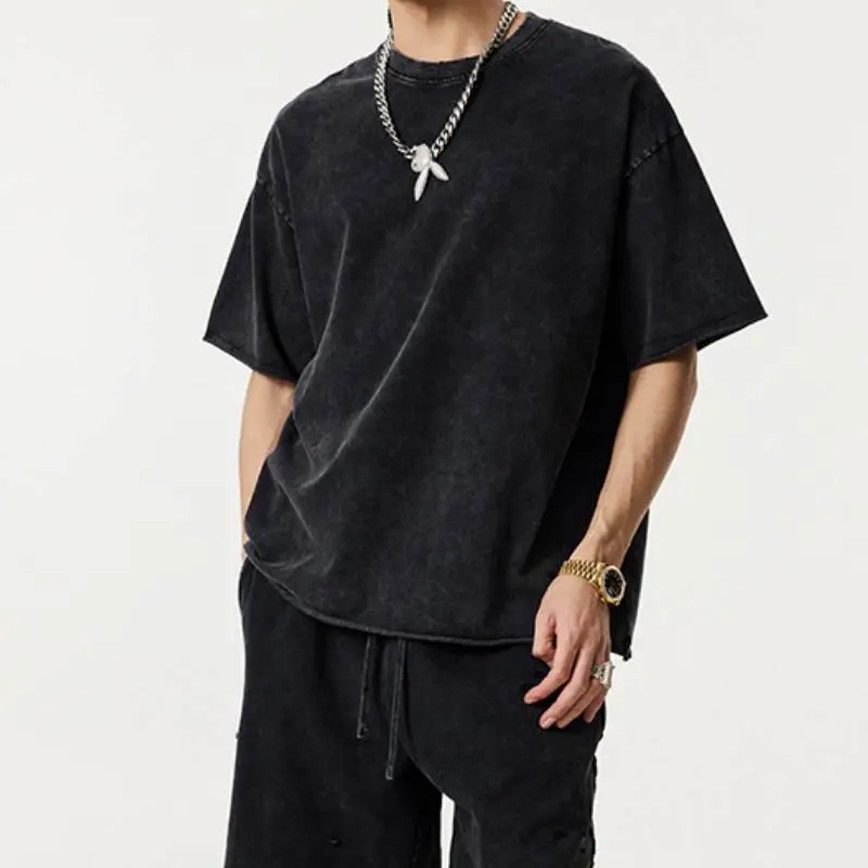 Retro Washed Cotton T Shirt-4