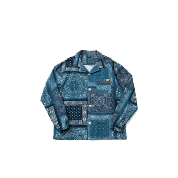 Blue Washed Cashew Long Sleeved Shirt