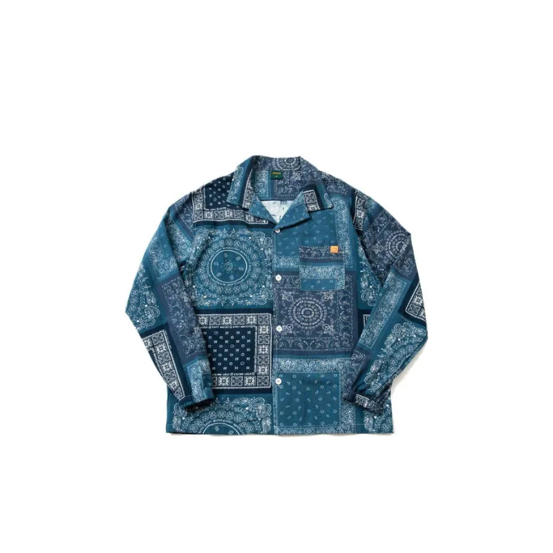 Blue Washed Cashew Long Sleeved Shirt-0