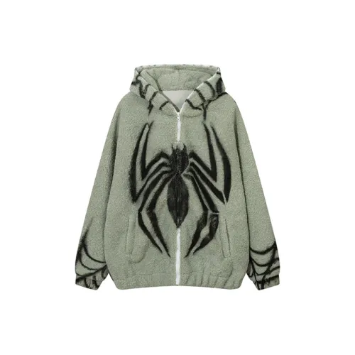 Hip Hop Retro Creative Spider Print Cardigan Hoodie