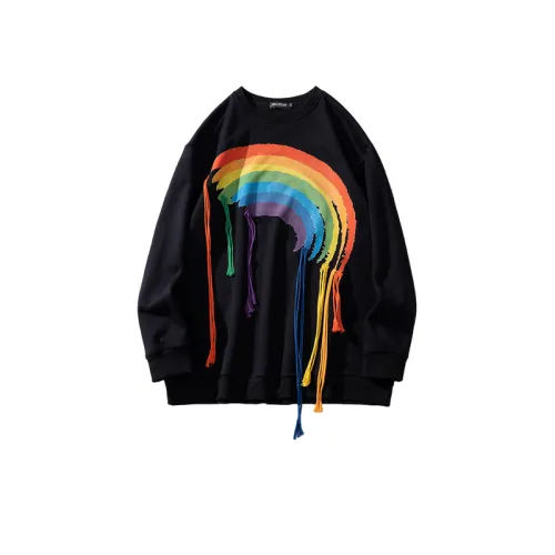 New Campus Style Rainbow Printed Versatile Style Hoodie