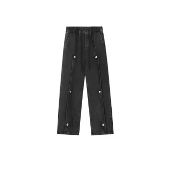 Jiayiku Retro Accordion Stitching Pants
