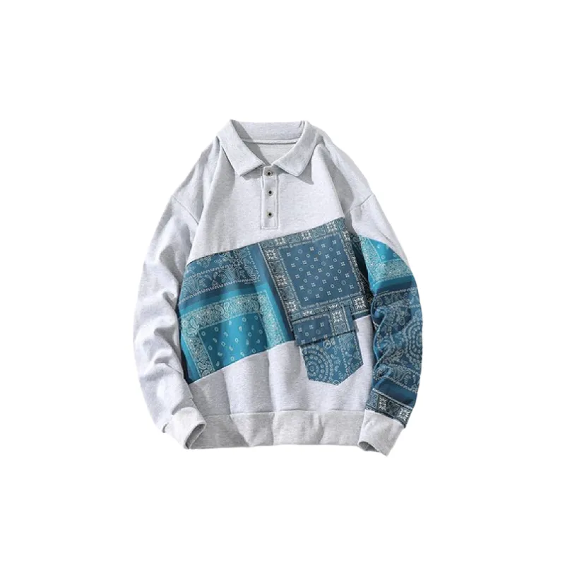 Versatile Style Stitching Casual Sweatshirt-1