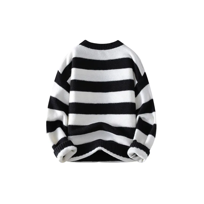 Casual Contrast Color Blended Synthetic Fabrics Sweater-1