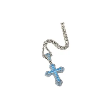 Cross Hip Hop Fashion Diamond All match Woolen Necklace