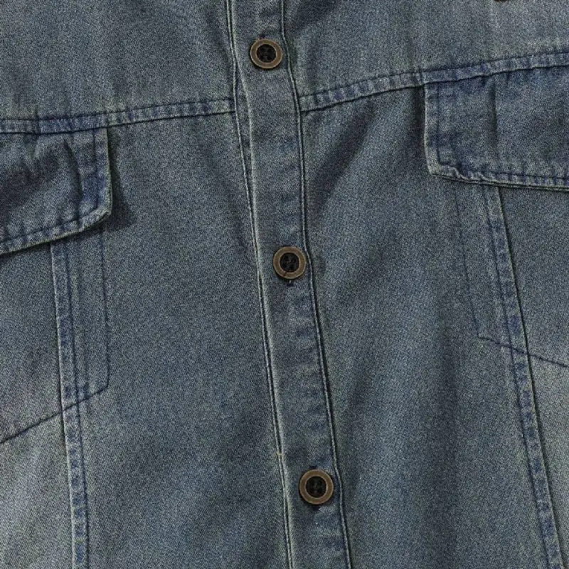 Retro Loose Denim Shirt Unisex-3