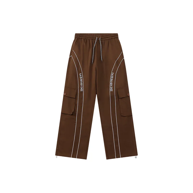 Thin Casual Pants Loose Lazy Drawstring Workwear Wide Leg Pants-5