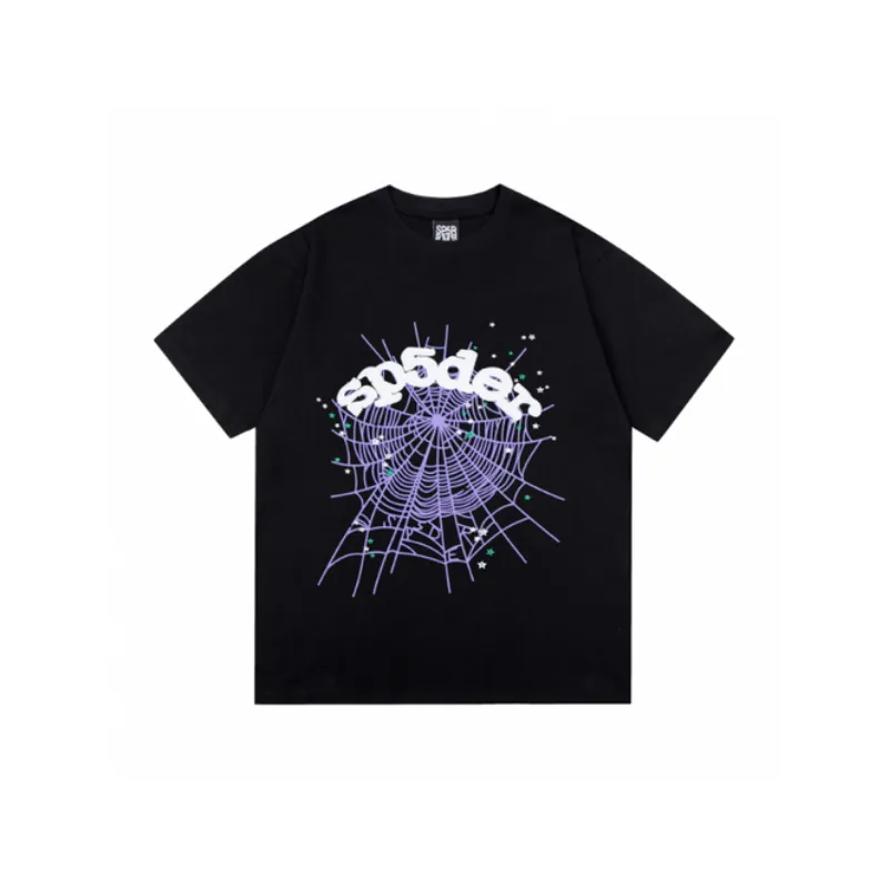 Spider Web Printing Loose Cotton T-shirt-2