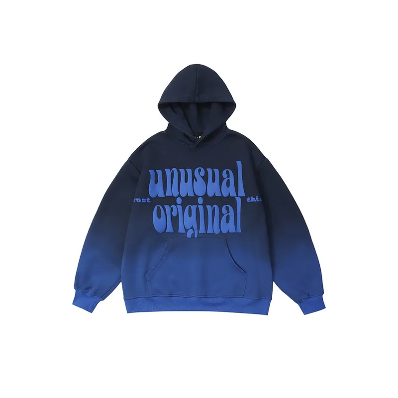 Gradient Hooded Sweatshirt Retro Jacket-4