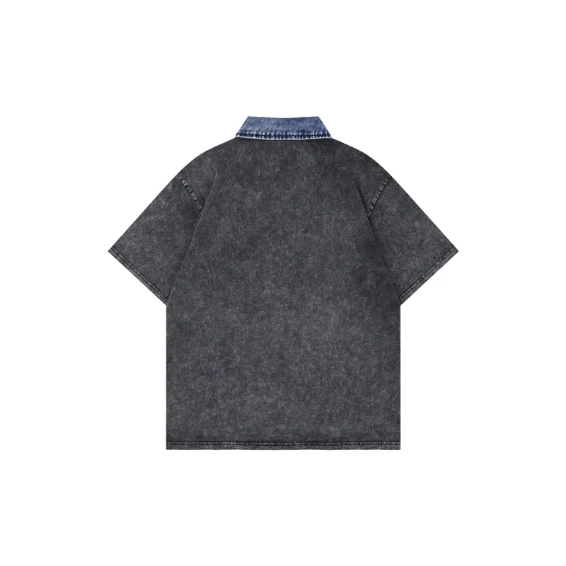 Retro Distress Cotton Polo-1