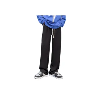 Striped Labeling Straight Barrel Sports Pants