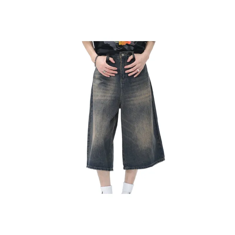 Fashion Washed Denim Shorts-2