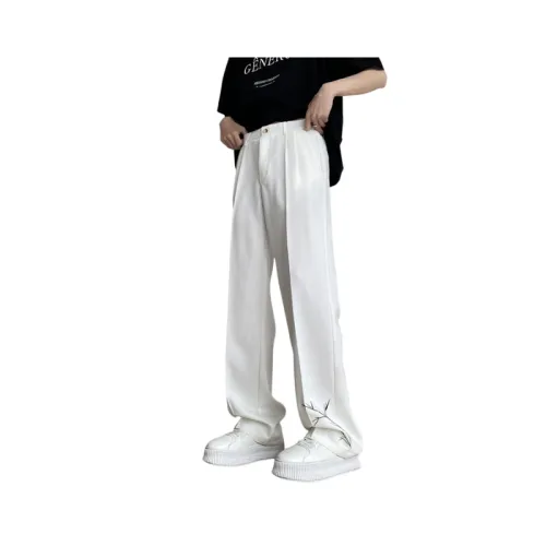 Loose Bamboo Leaf Embroidery Trendy Straight Casual Long Pants