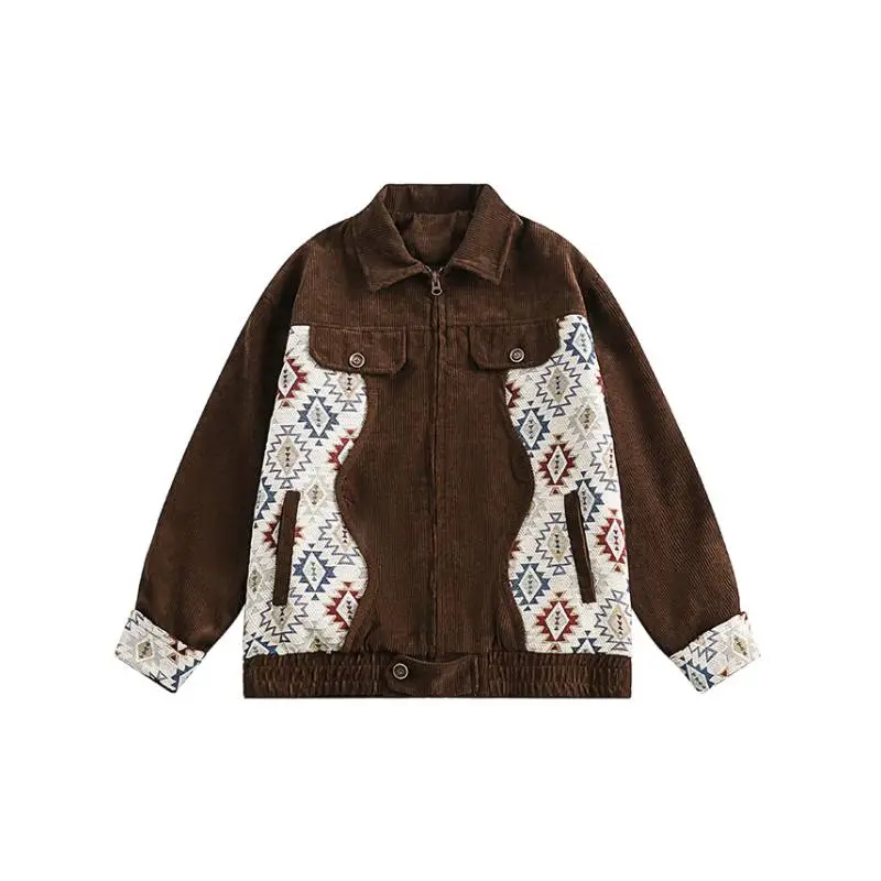 Contrast Color Stitching Style Lapel Jacket-0