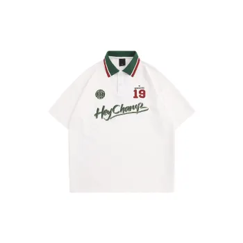 Loose Retro Embroidered Polo Shirt