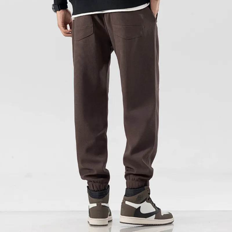 Simple Sporty Blended Synthetic Fabrics Casual Pants-9