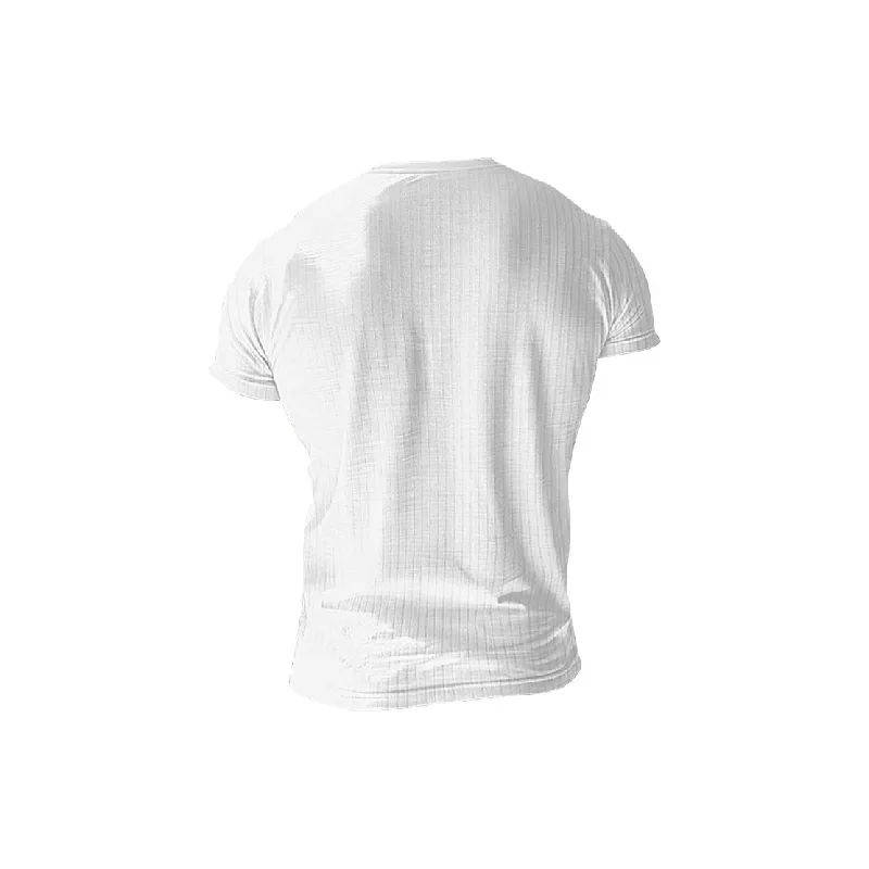 Casual Plain Blended Synthetic Fabrics T Shirt-11