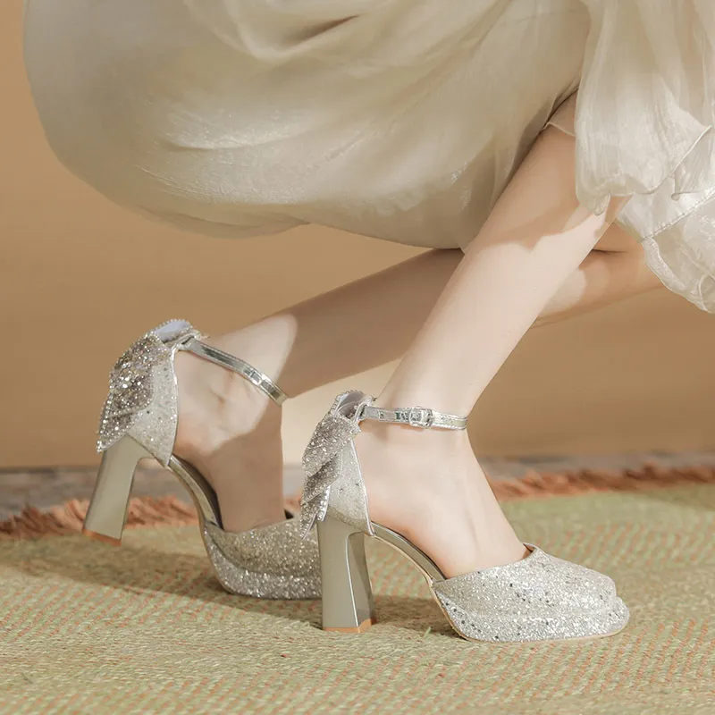 Fashionable Sequins High Heels-5