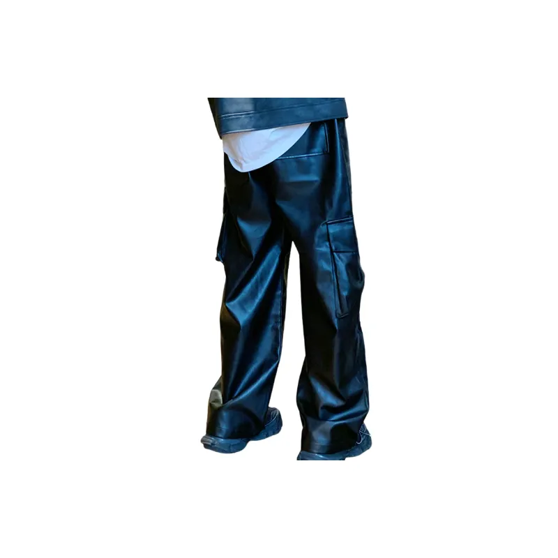 Street Retro PU Leather Pants-1