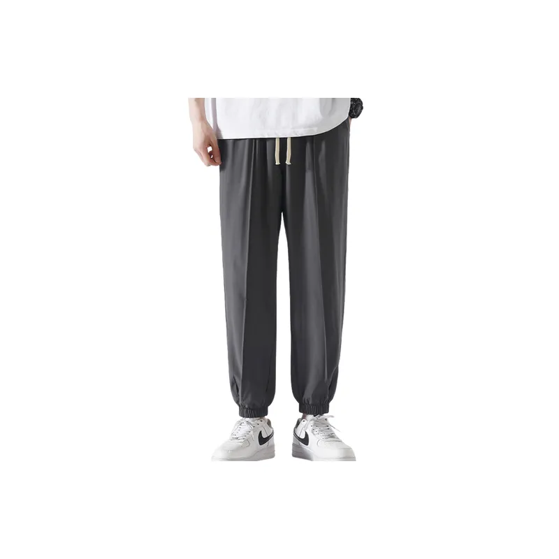 Sporty Loose Polyester Casual Pants-12