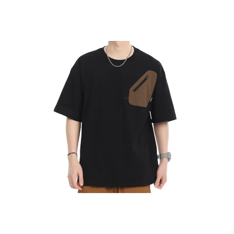 Simple Loose Cotton Blended Fabric T Shirt Unisex-2