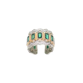 Retro Palace Emerald Ring
