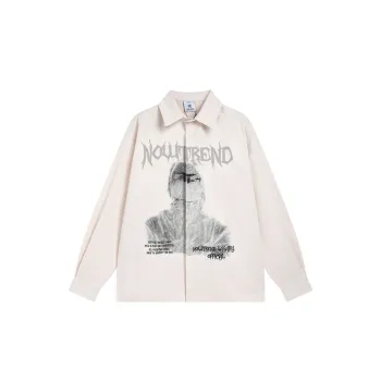 Trendy Loose Print Long Sleeved Shirt