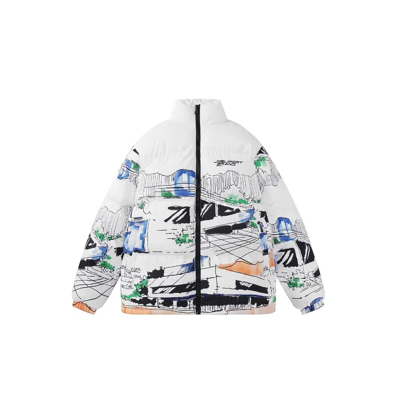 HELIPORT Apron Building Hand painted Cotton padded Loose Thickened Top Warm Jacket-0