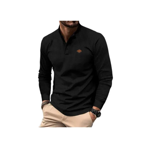 Sporty Plain Long Sleeve Polo