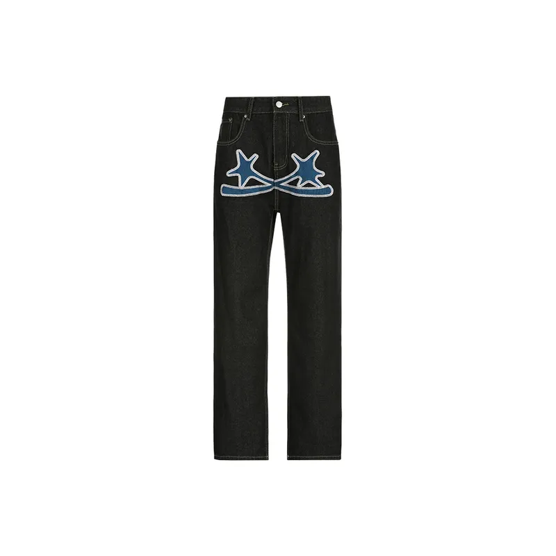 Loose Printed Casual Jeans-0