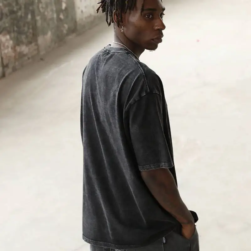Retro Washed 100% Cotton T Shirt-1