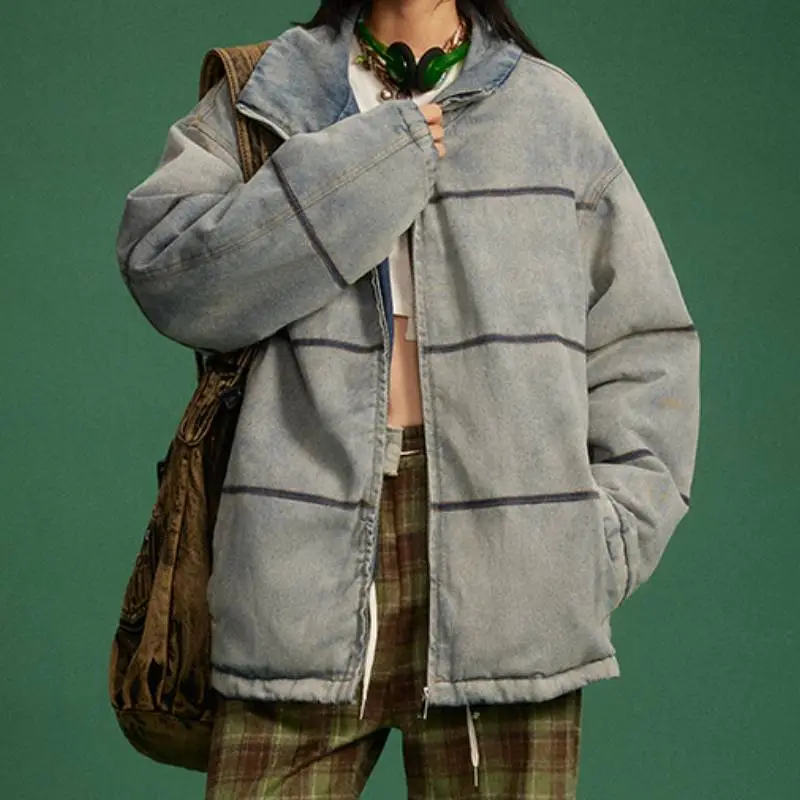 Basics Ombre Polyester Quilted Jacket-2
