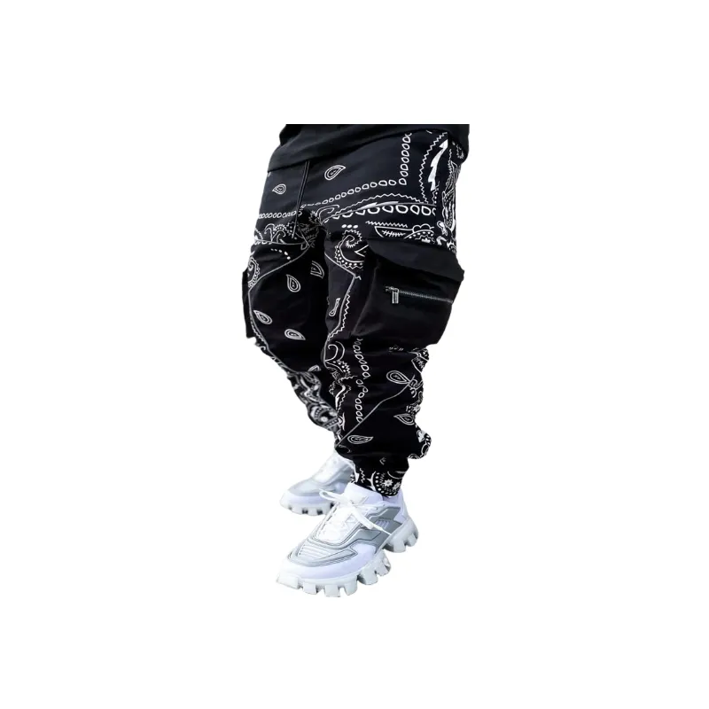 Sporty Loose Cotton Blended Fabric Casual Pants-0