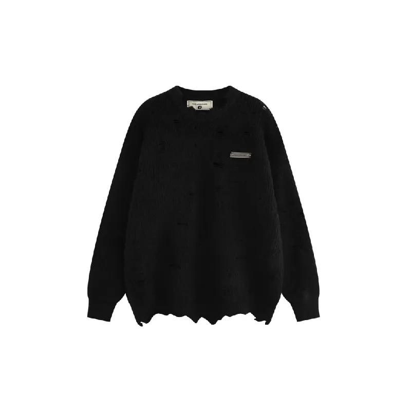 Trendy Ripped Loose Sweater-4