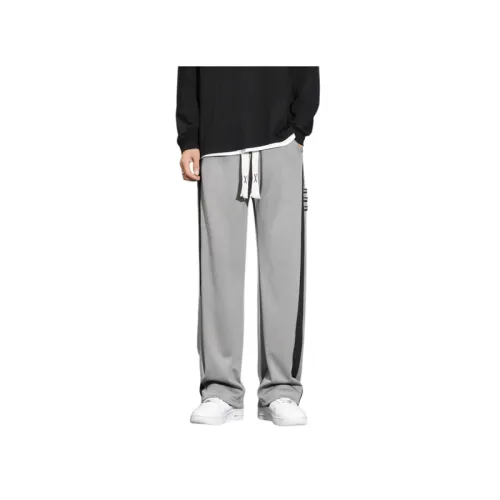 Elastic Waist Street Fashion Straight Leg Pants