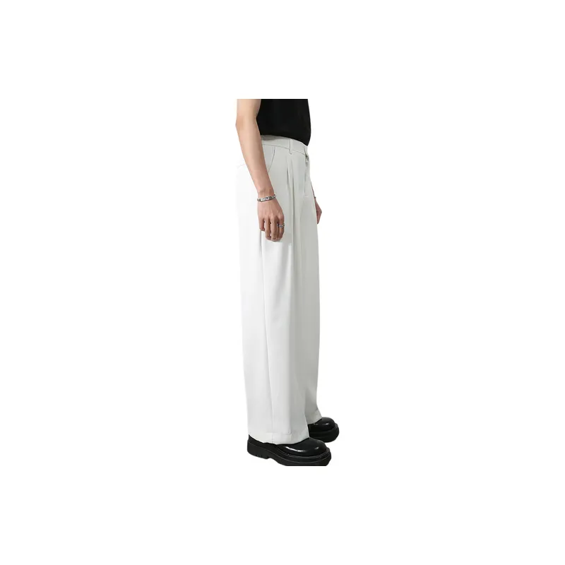Casual Loose Blended Synthetic Fabrics Suit Trousers-2