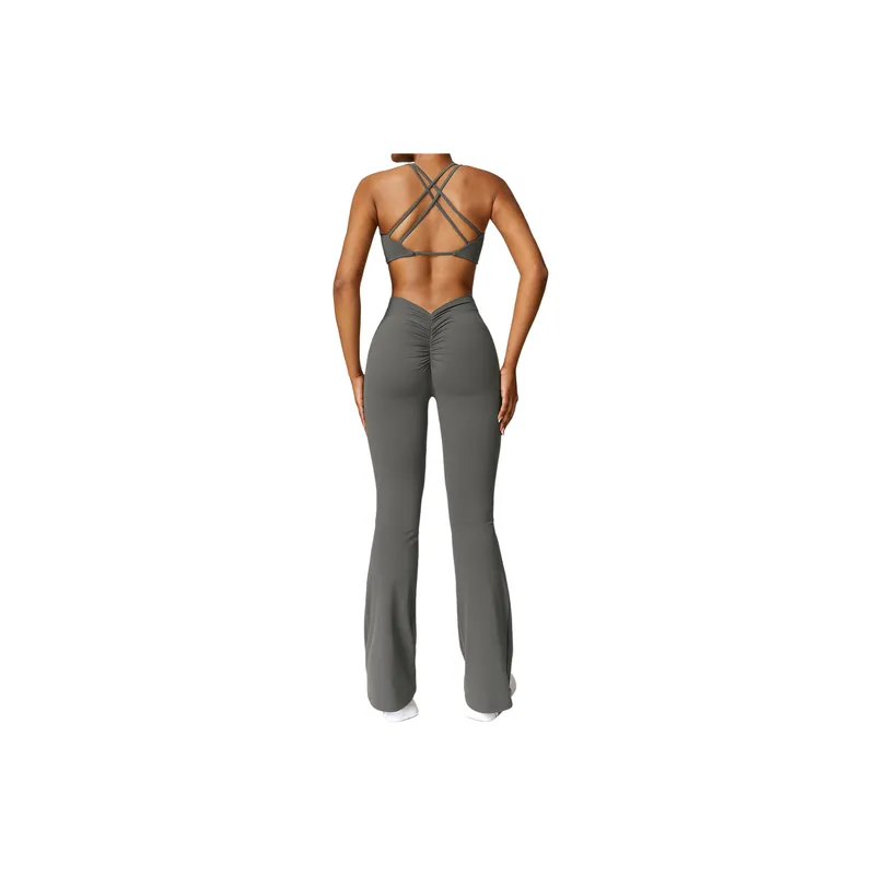 Plain Sporty Nylon Spandex Brushed Fabric Fitness Kit Women-1