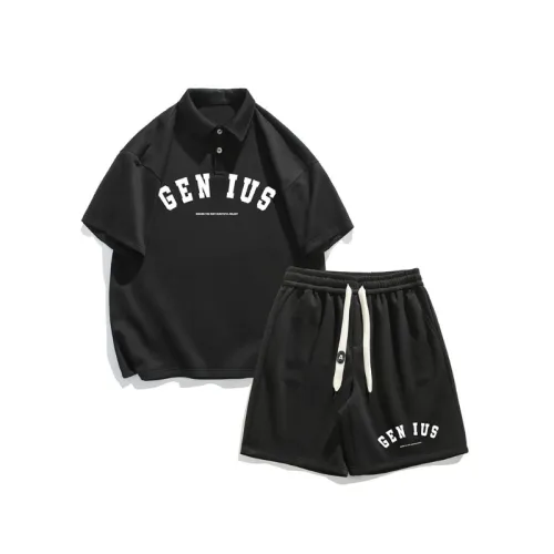 Casual College Style Polo Sportswear Two-Piece Set