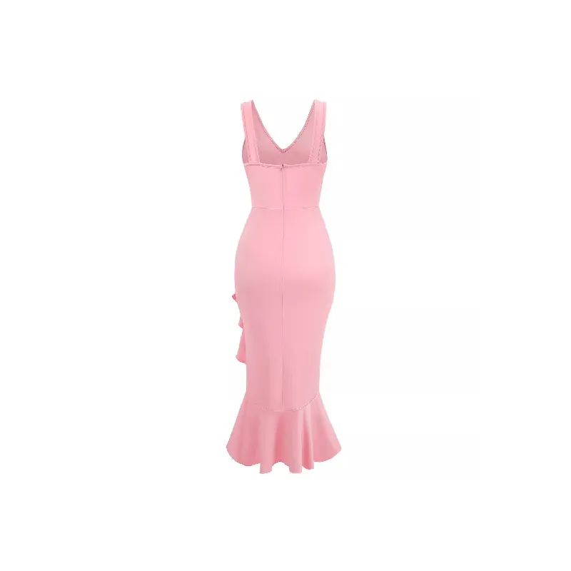 Casual Plain Polyester Dress Women-5