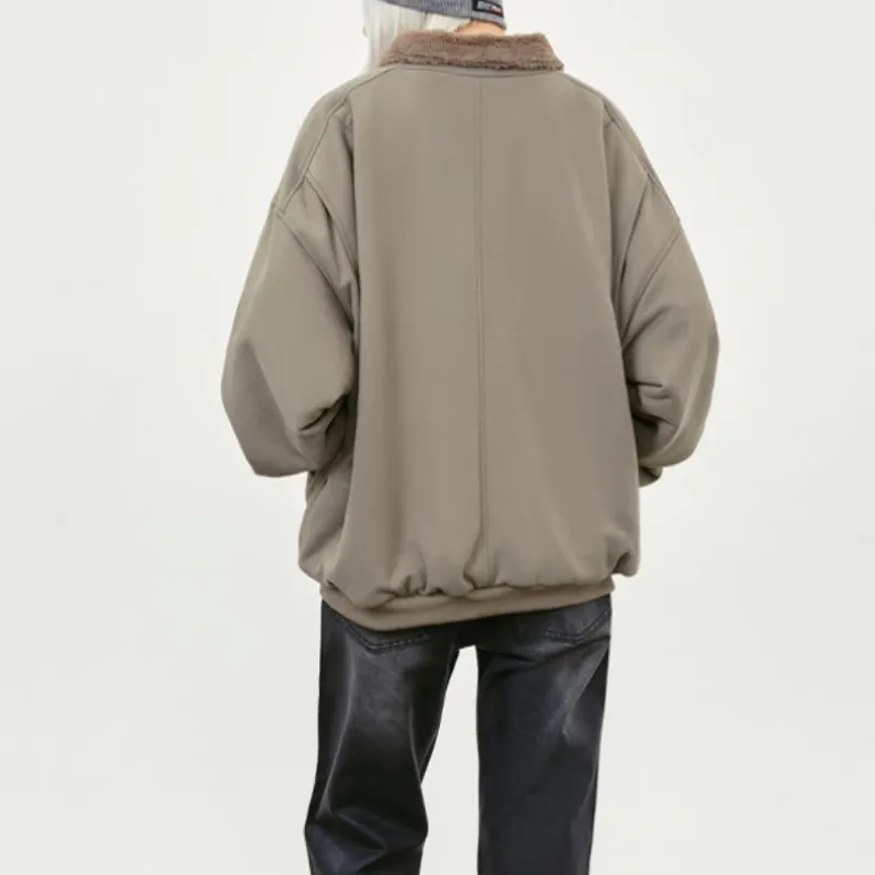 Casual Loose Cotton Blended Fabric Jacket-3