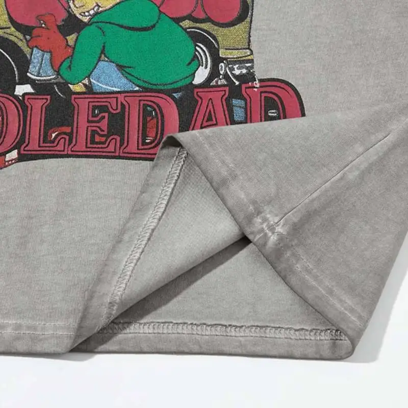 Street Washed Cotton Blended Fabric T Shirt-3